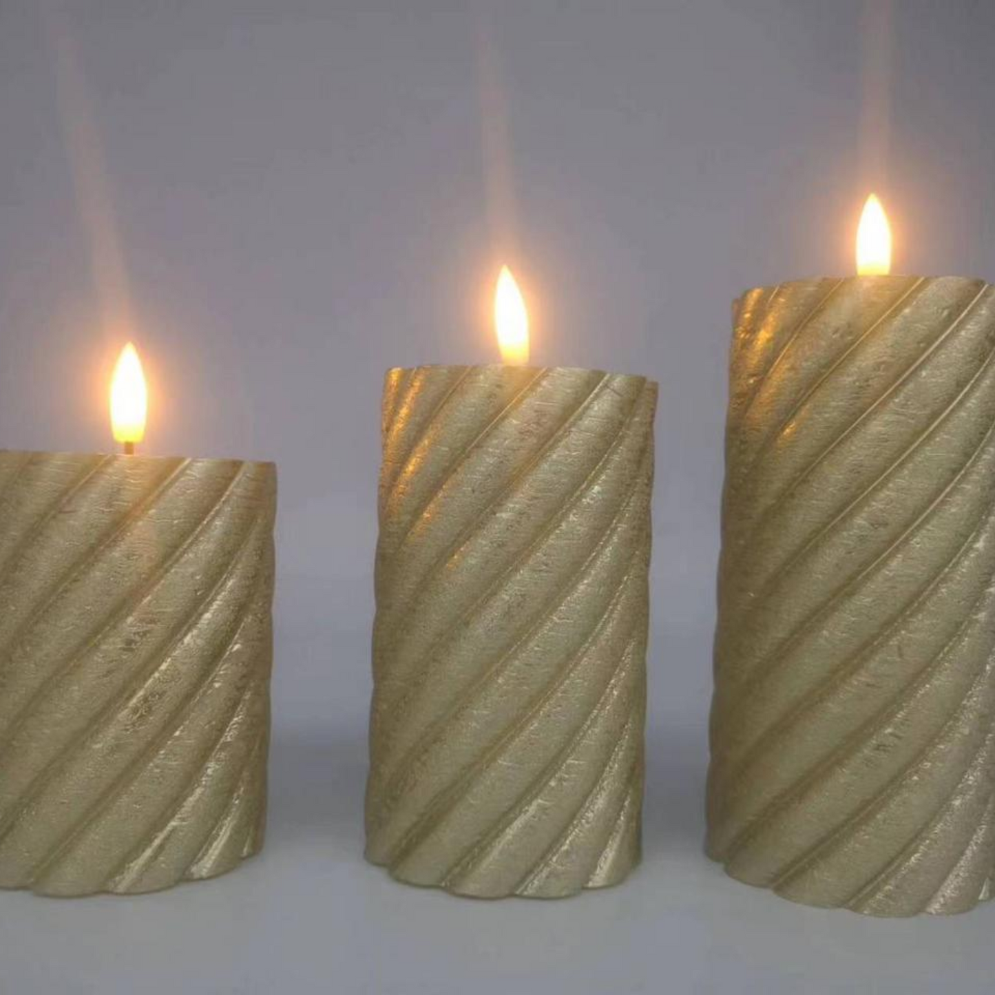 LED Gold Wax Candles (Pack of 3) PartyPerfetto