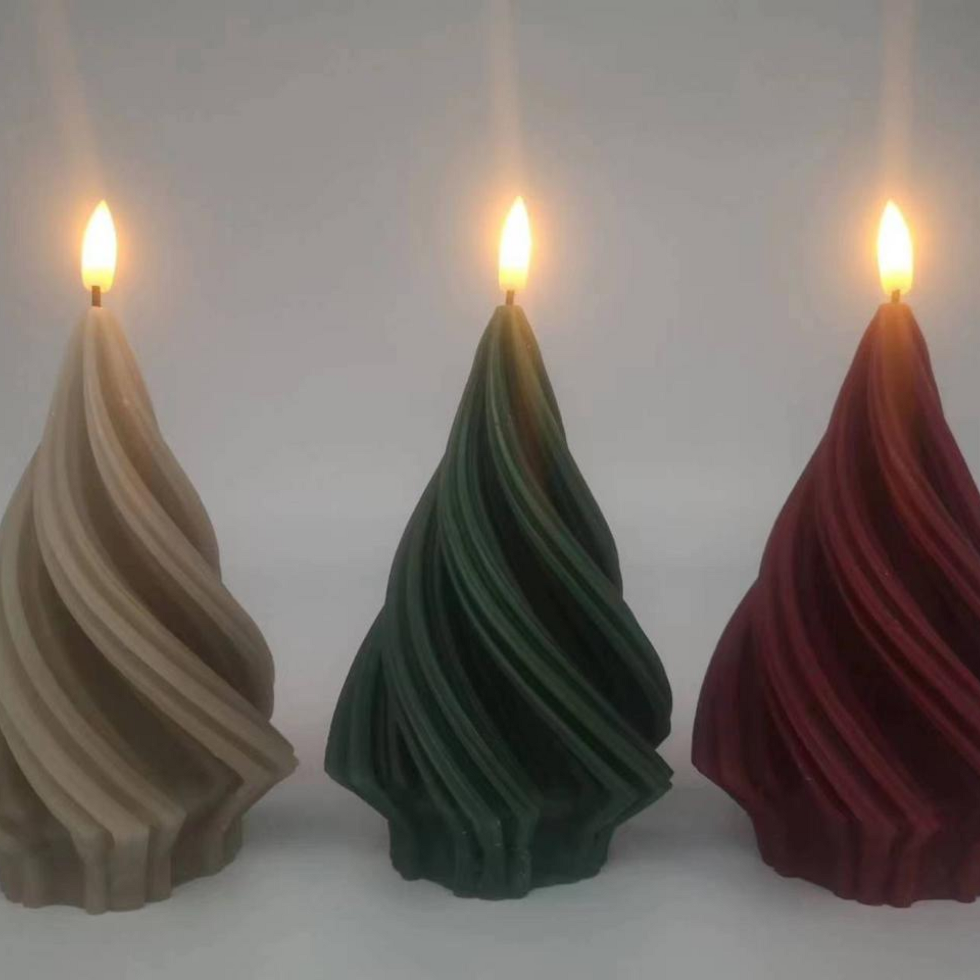 LED Wax Swirl Candles  (Pack of 3) PartyPerfetto