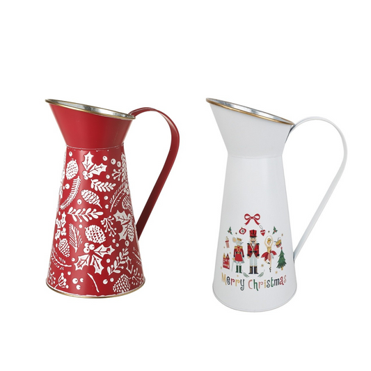 RED/ White METAL JUG