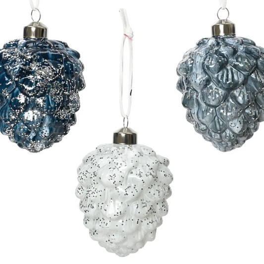Pinecones Glass Ornament PartyPerfetto