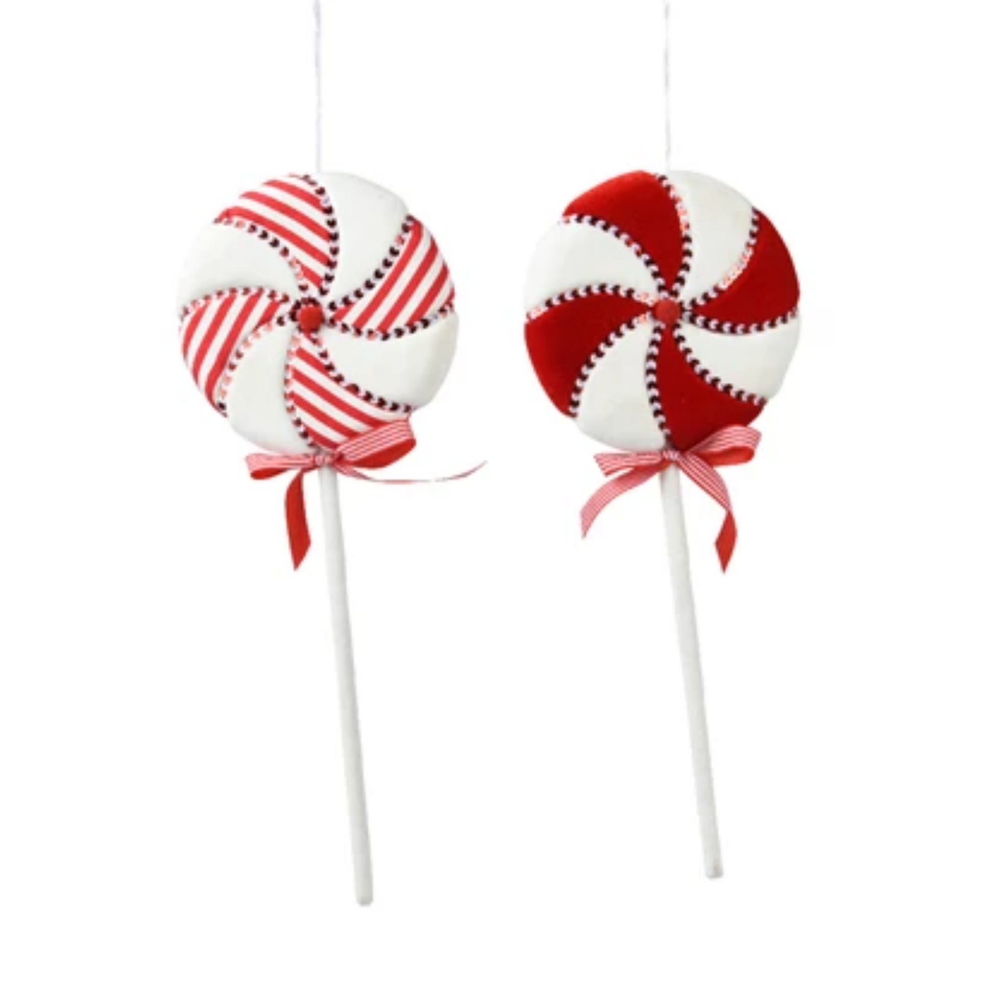 Red & White Velvet Lollipop Pack of 2 PartyPerfetto