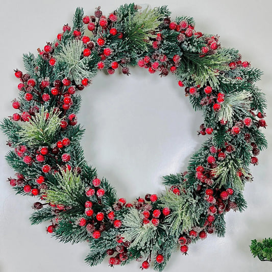 Red Berries & Snow Wreath (60 cm) PartyPerfetto