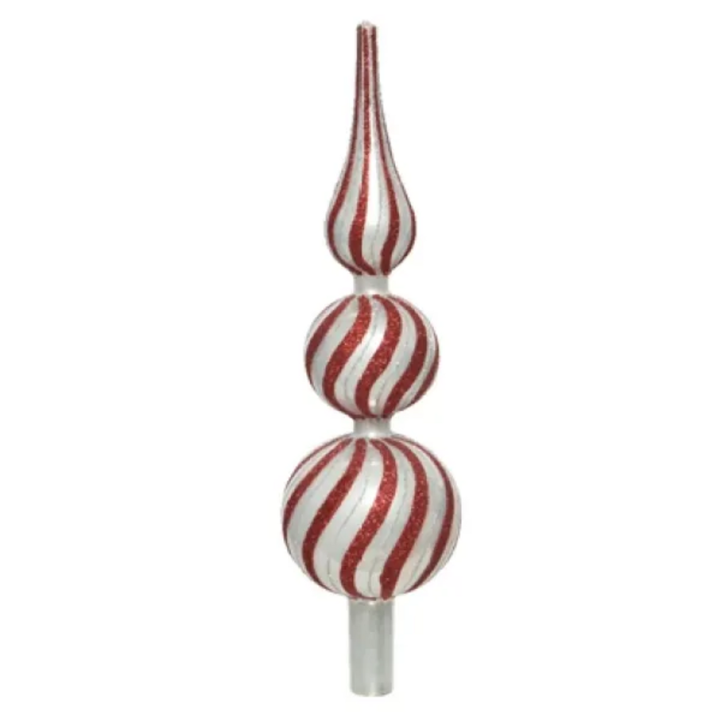 Red & Silver Glass Treetopper PartyPerfetto