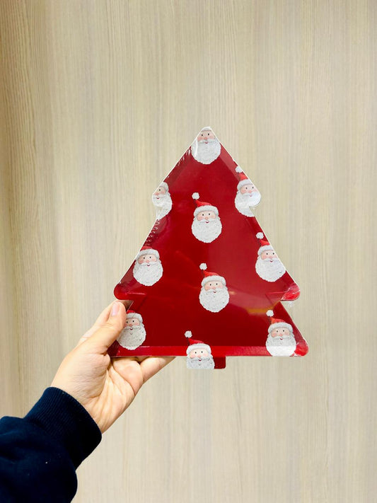 Santa Tree Shaped Plates (Pack of 8) PartyPerfetto