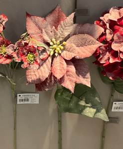Snow Poinsettia Stem 71cm Party Perfetto