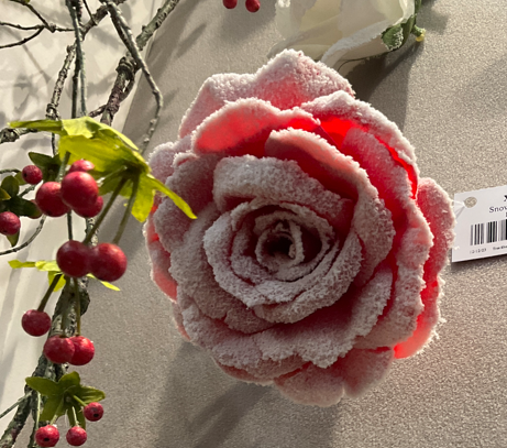 Frosted Rose With Clip 2Color Opt. Pack Of 2