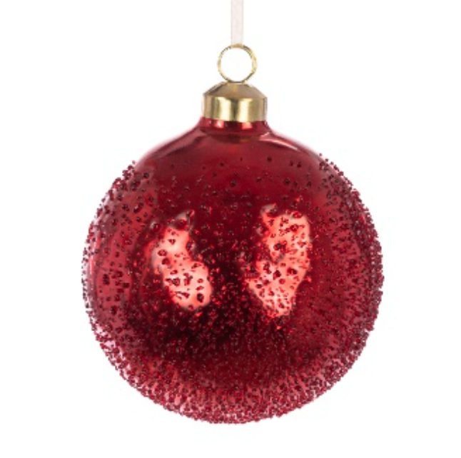 Golden Flower Glass Flori Bauble Pack of 1 Party Perfetto