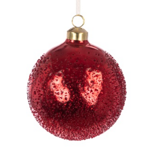 Golden Flower Glass Flori Bauble Pack of 1 Party Perfetto