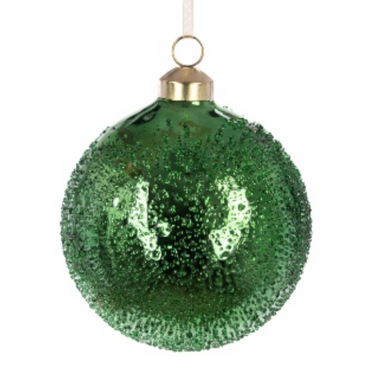 Golden Flower Glass Flori Bauble Pack of 1 Party Perfetto