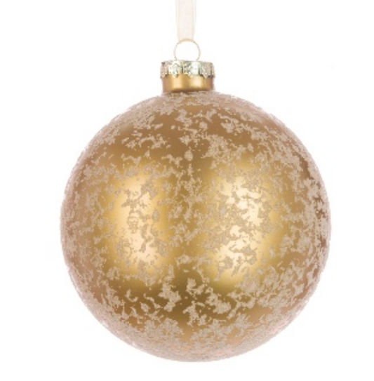 Golden Flower Glass Flori Bauble Pack of 1 Party Perfetto
