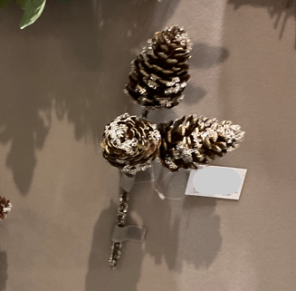 Iced Pine Cone Pick 25cm Party Perfetto