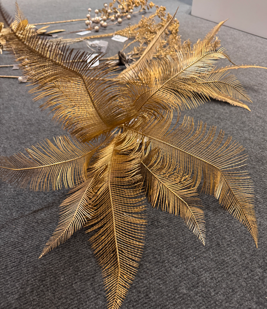 Metallic Fine Fern Bush & Spray  2 Size Opt. Party Perfetto