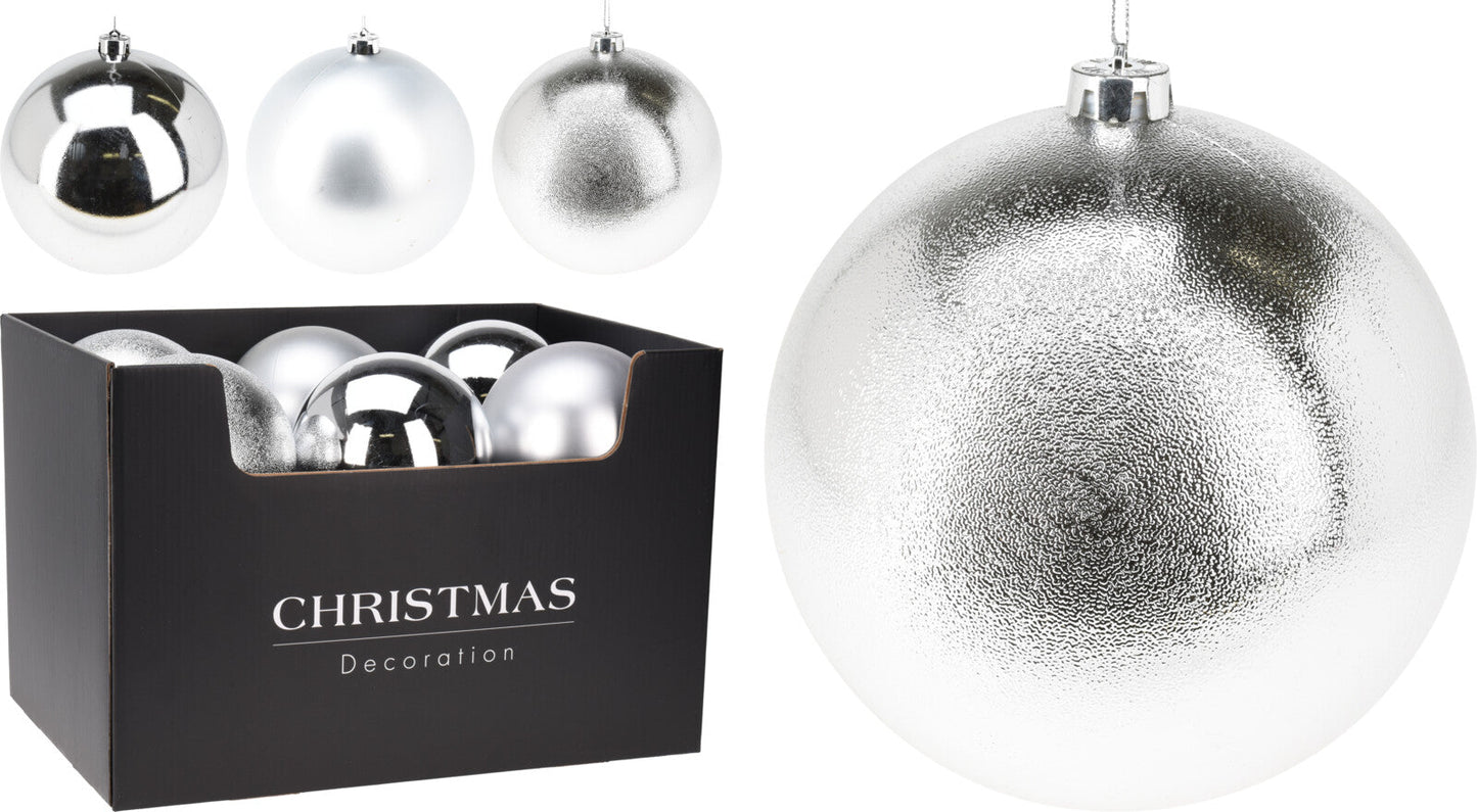 Silver Xmas Bauble (M) PartyPerfetto