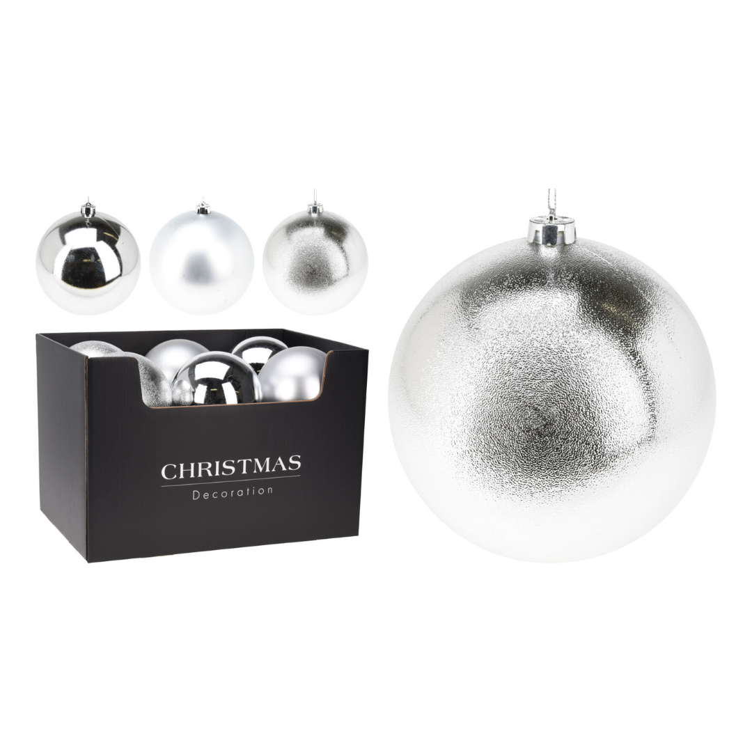 Silver Xmas Bauble PartyPerfetto