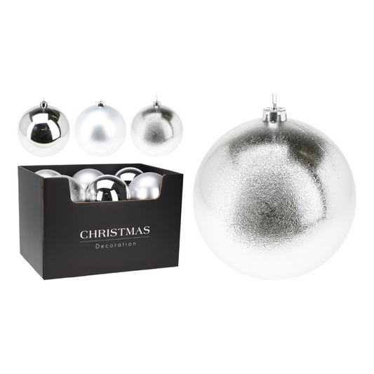 Silver Xmas Bauble (M) PartyPerfetto
