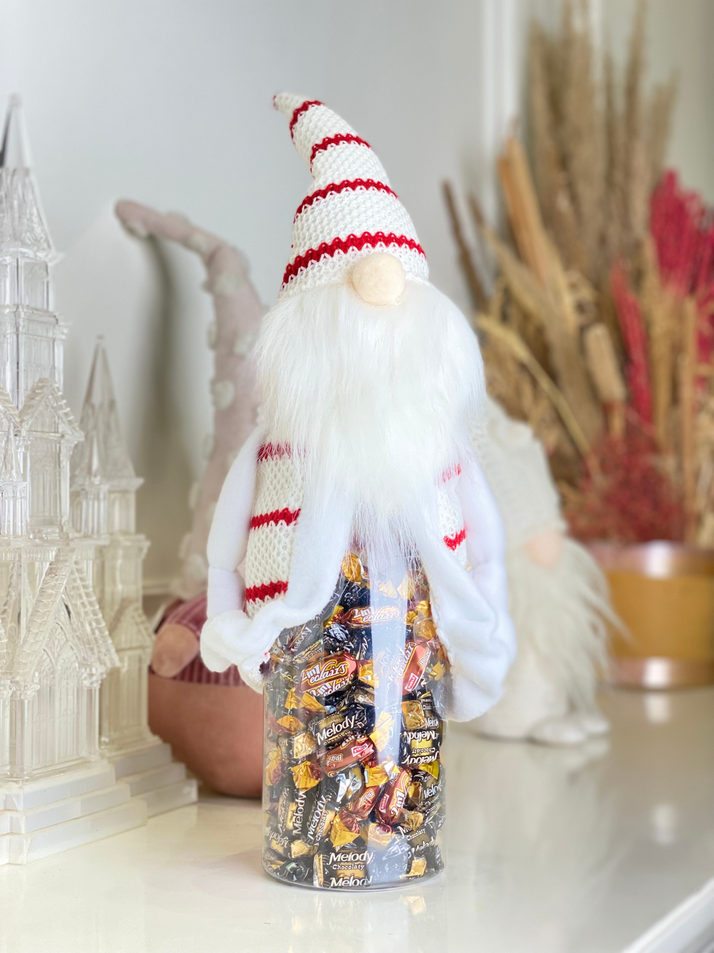 Woolen White Gonk Gift Box PartyPerfetto
