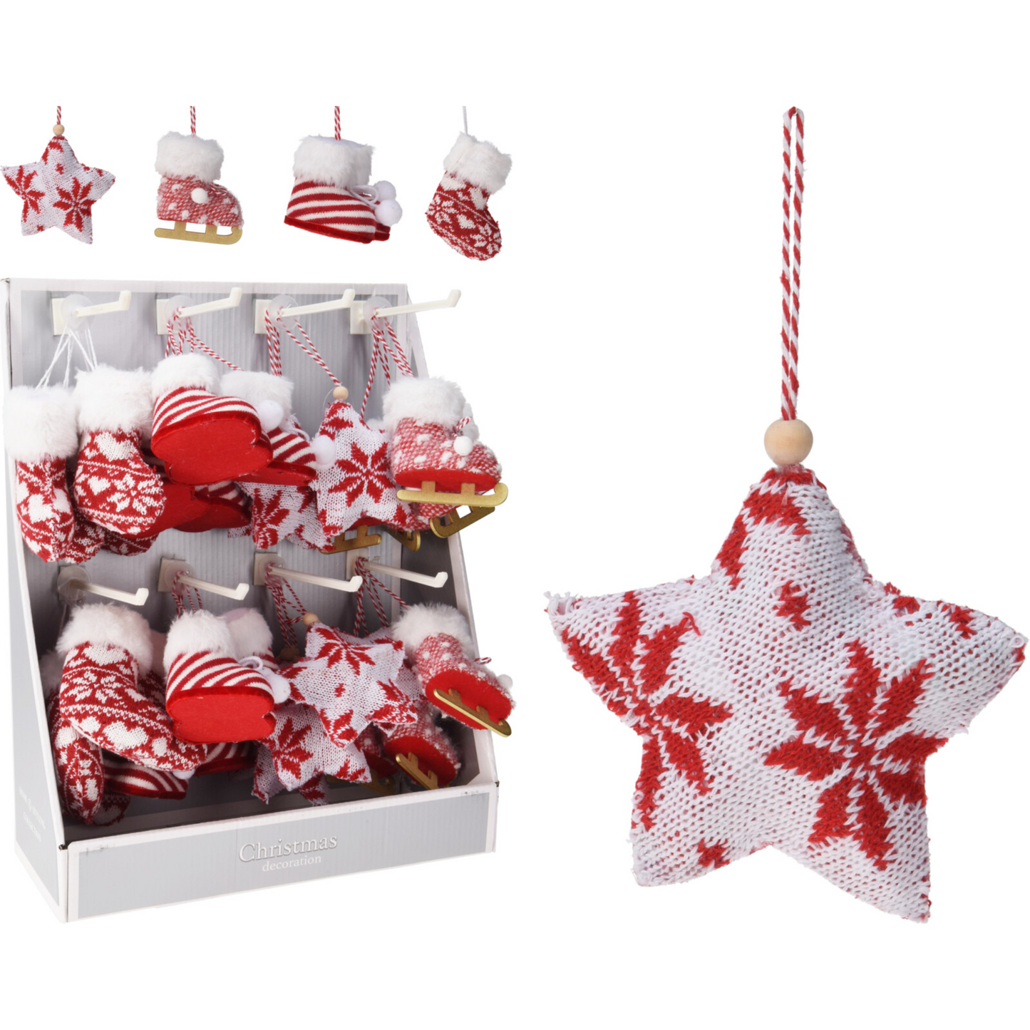 Hanging Christmas Figurined Ornaments Pack of 4 PartyPerfetto