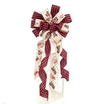 Xmas tree Bow white and red PartyPerfetto