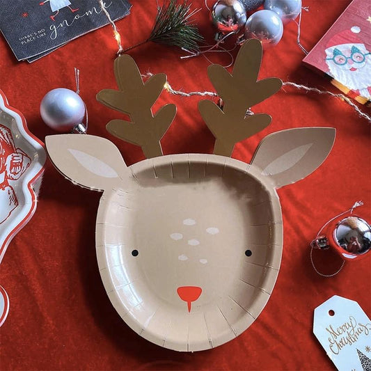 Christmas Reindeer Plates PartyPerfetto