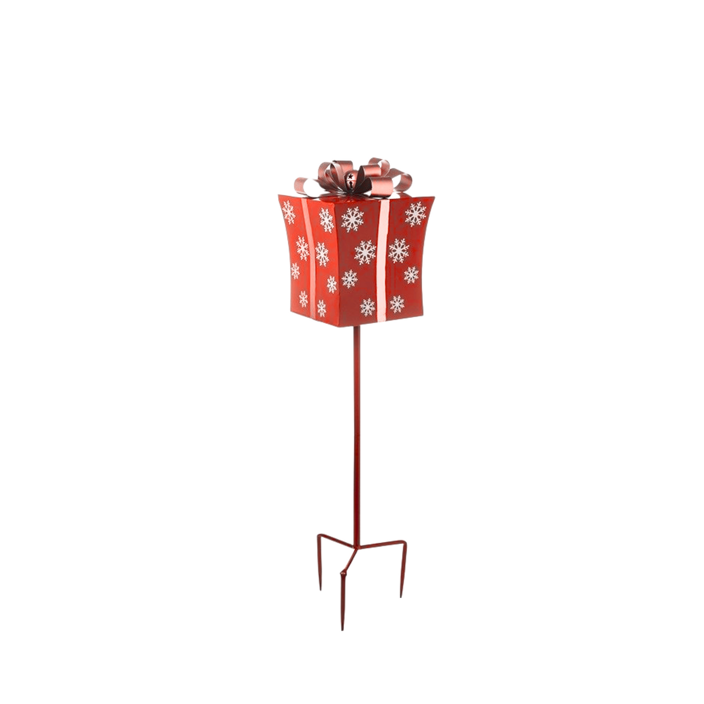 RED & GREEN CHRISTMAS PRESENT STAKE (SET OF 2)