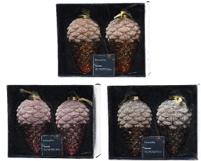Transparent Pinecones Glass Ornament PartyPerfetto