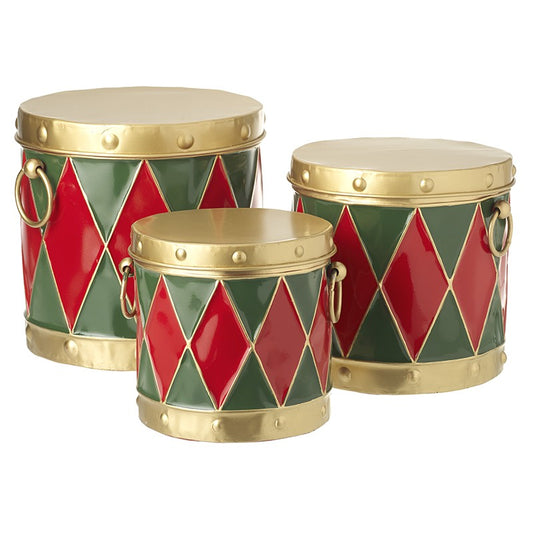 TALL DRUM STORAGE TIN  (SET OF 3)