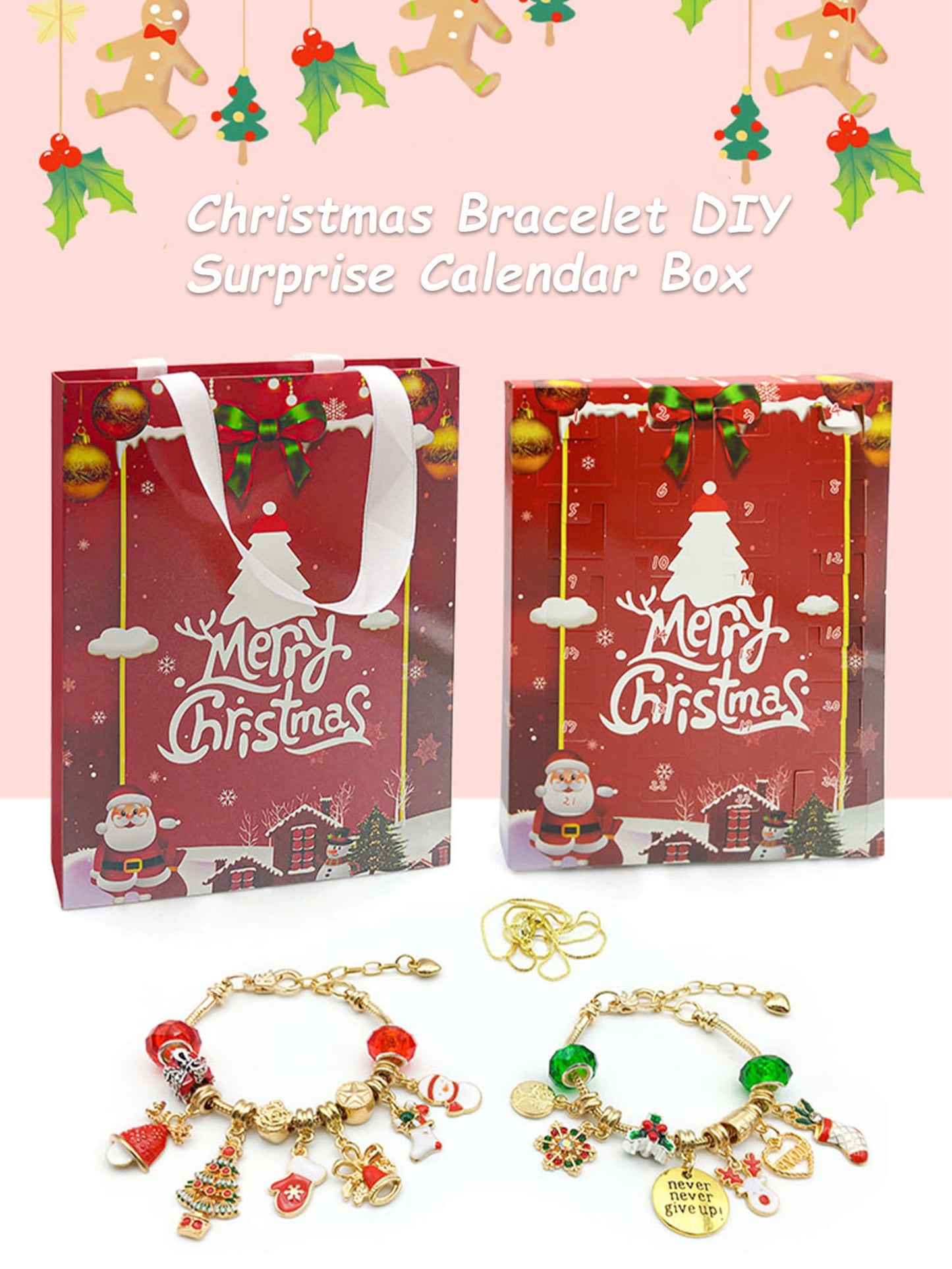 Advent Calendar Charm Bracelet Gift Set Party Perfetto