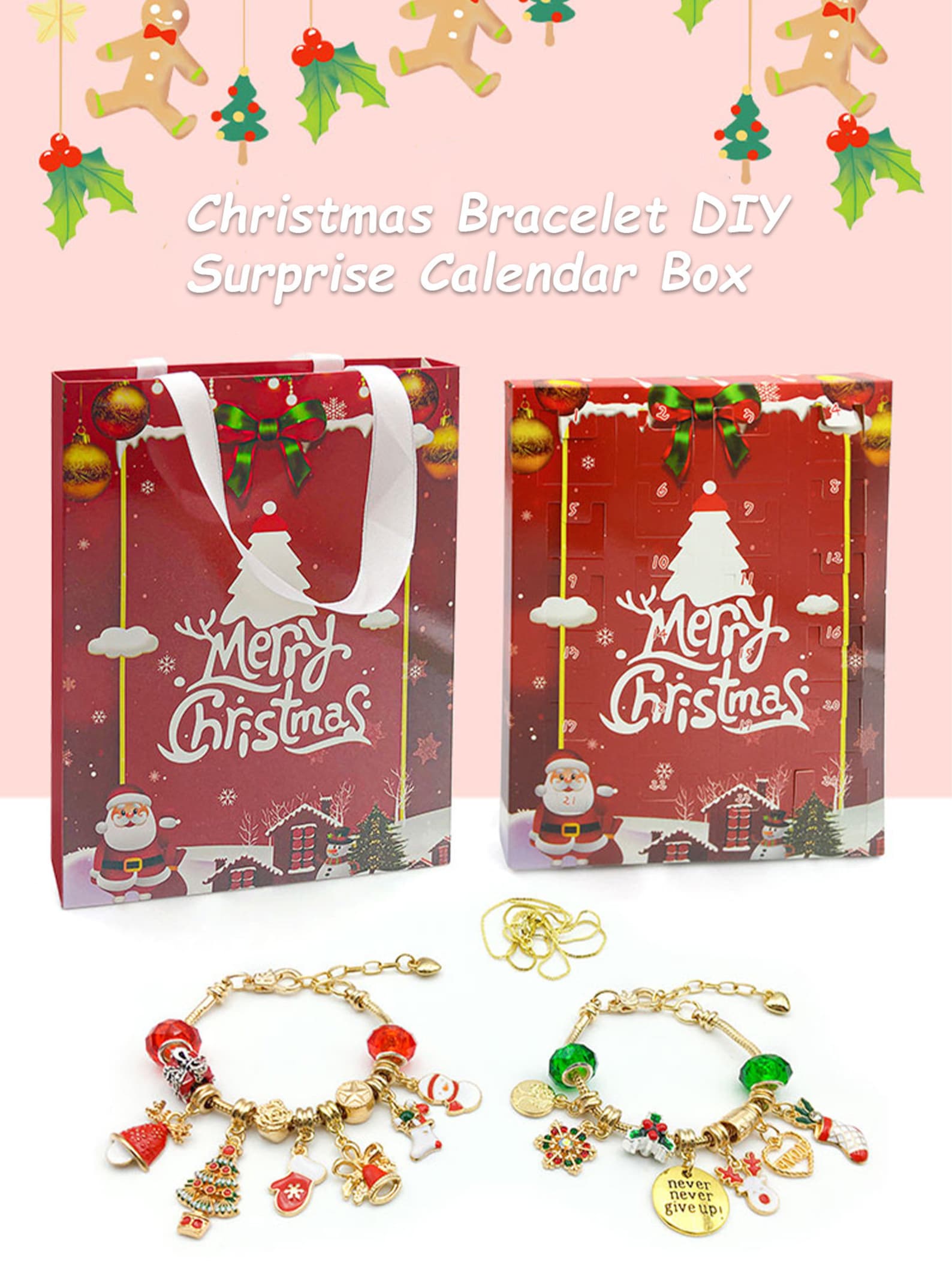 Advent Calendar Charm Bracelet Gift Set Party Perfetto