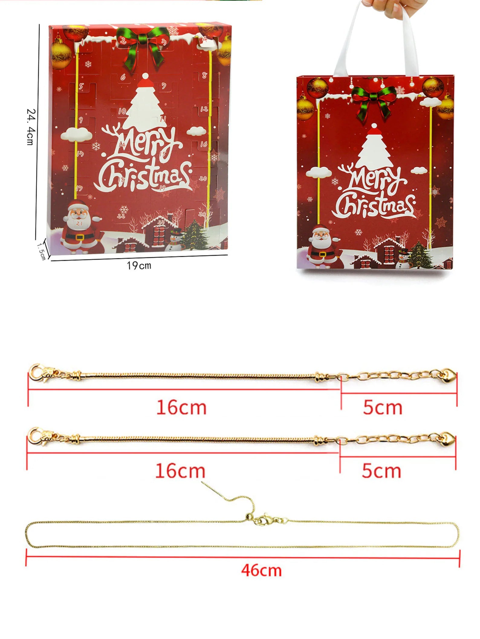 Advent Calendar Charm Bracelet Gift Set Party Perfetto