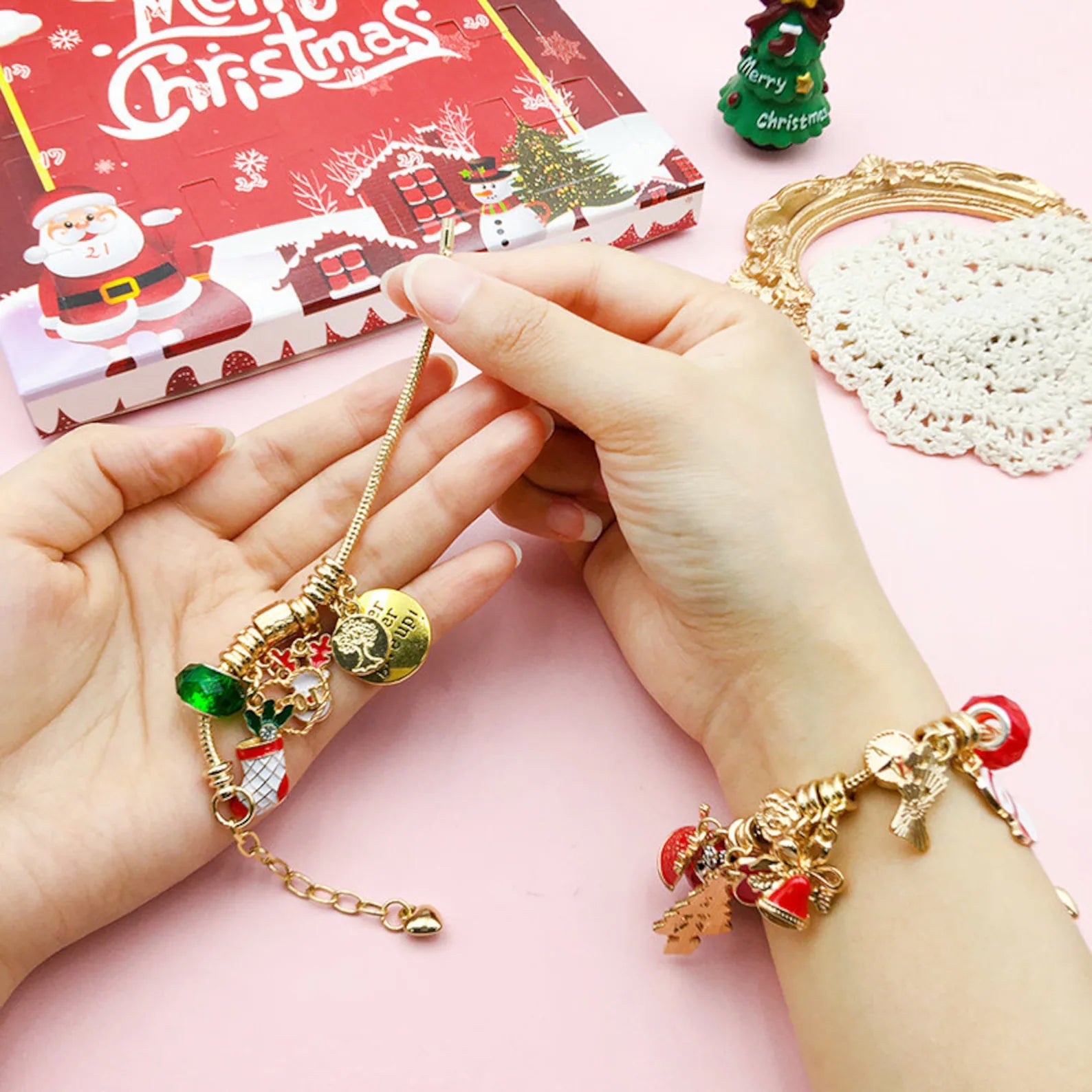 Advent Calendar Charm Bracelet Gift Set Party Perfetto