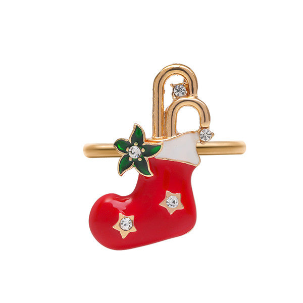 Santa Socks Napkin Ring PartyPerfetto