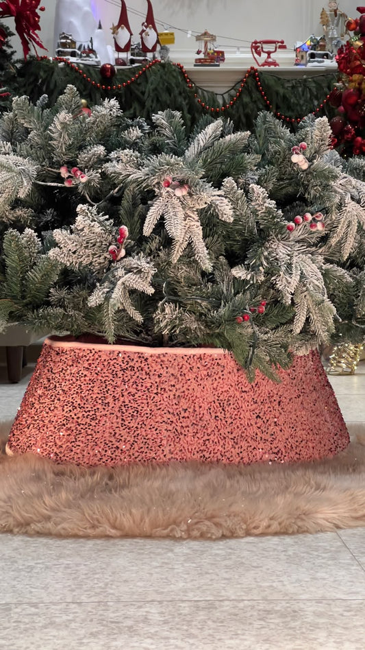 Pink Sequin Tree skirt PartyPerfetto