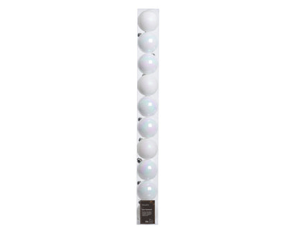 White Bauble 6cm Tube OF 10 Party Perfetto