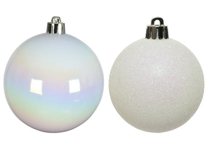 White Bauble 6cm Tube OF 10 Party Perfetto