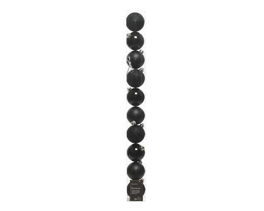 Black Bauble 6cm Tube OF 10 Party Perfetto