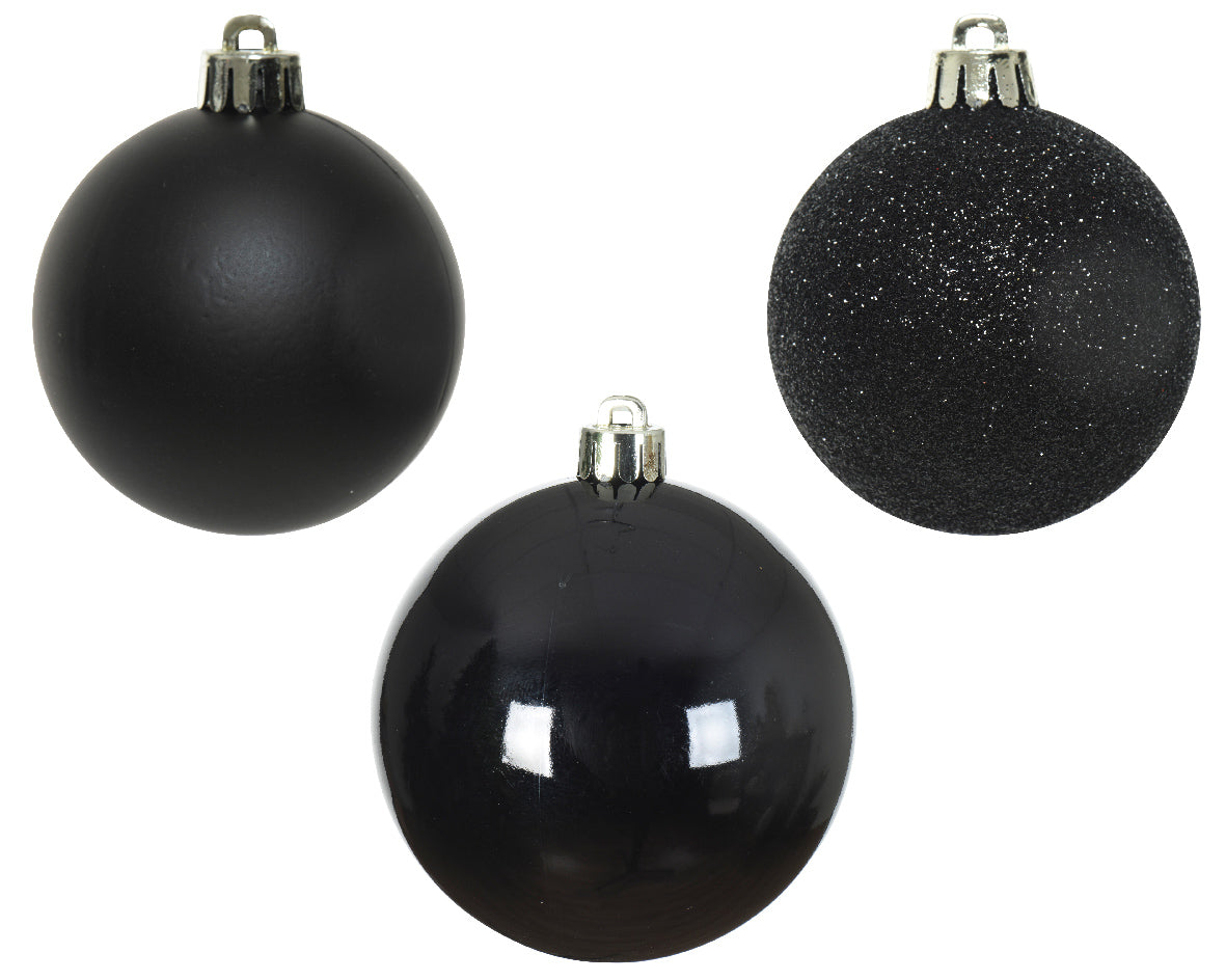 Black Bauble 6cm Tube OF 10 Party Perfetto