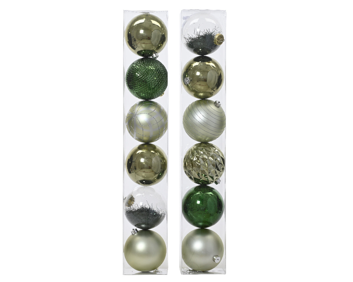 Giant  Ultra shiny Bauble Tube of 6, 15cm, 5 Color Option (Copy) PartyPerfetto