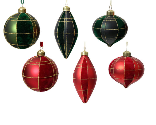 Gold Glitter Lines Bauble Olive Onion   8cm