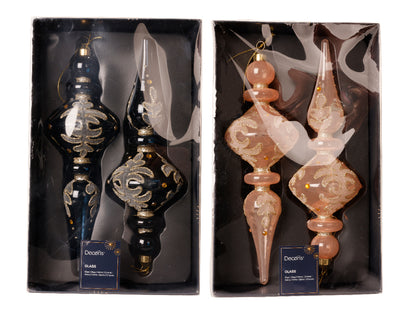 Transparent Ornament with Beads, Glitter, Diamonds