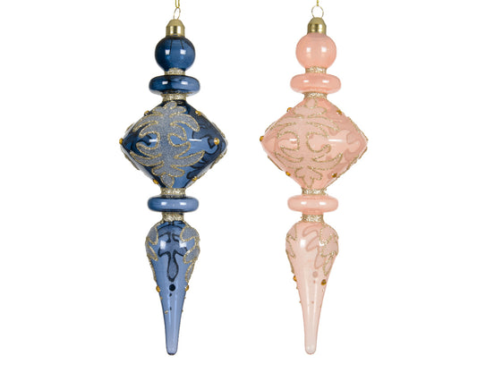 Transparent Ornament with Beads, Glitter, Diamonds