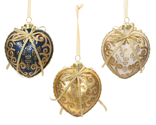 Heart With with gold satin bow on top