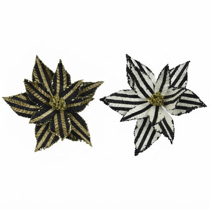 Poinsettia Check Flower (Pack Of 2) Party Perfetto
