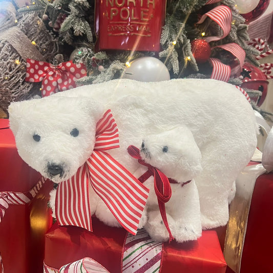 Snow Bear Fur Glitter Ornament PartyPerfetto
