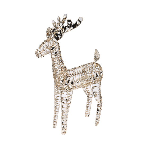 Glitter Free Metal Rattan Reindeer (S)