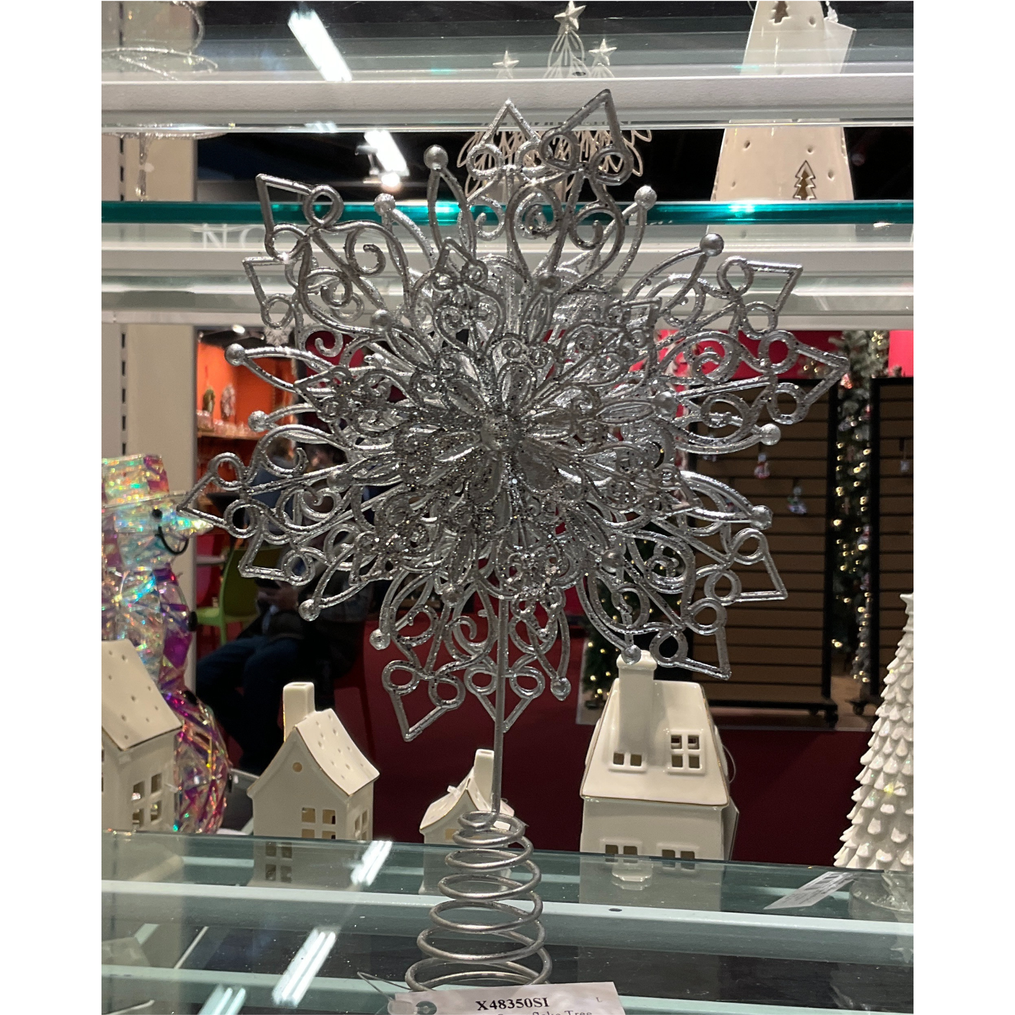 Metallic Snowflake Tree Topper 26cm Party Perfetto
