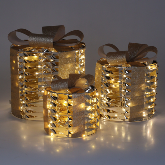 Metal Round LED Giftbox (Set of 3)