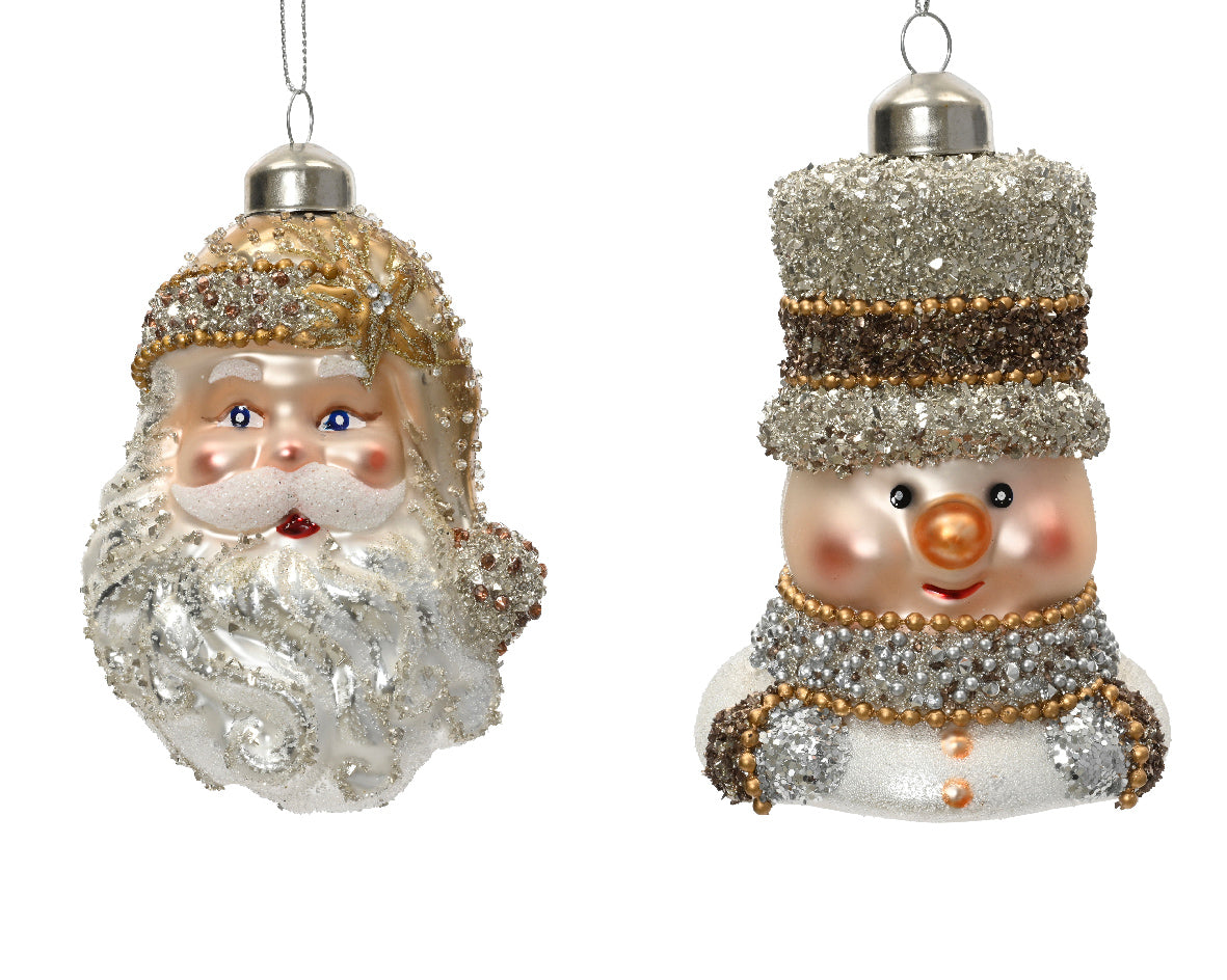 Glitter, Sequins Hanging Santa &  SnowMan