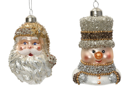 Glitter, Sequins Hanging Santa &  Snowman (Pack of 2)