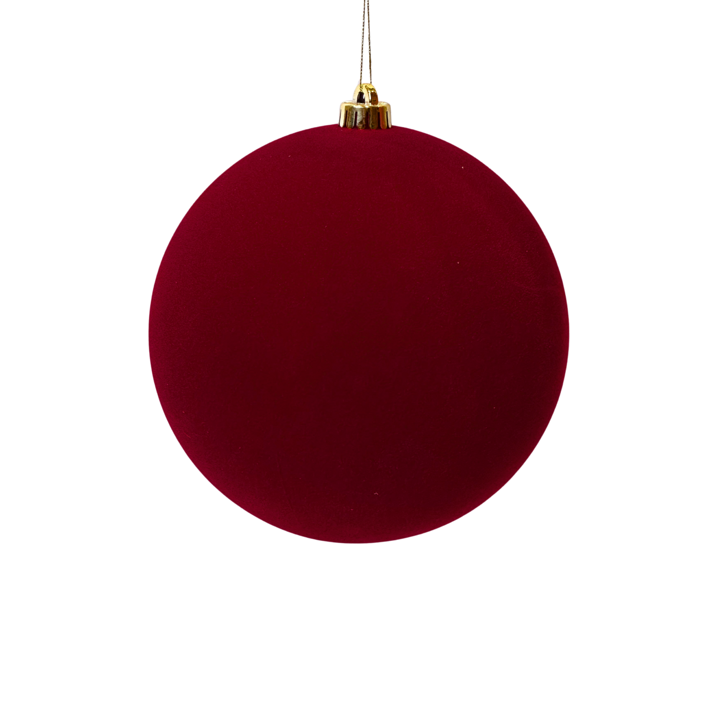 Burgundy   Flocked Baubles (20 cm) Party Perfetto
