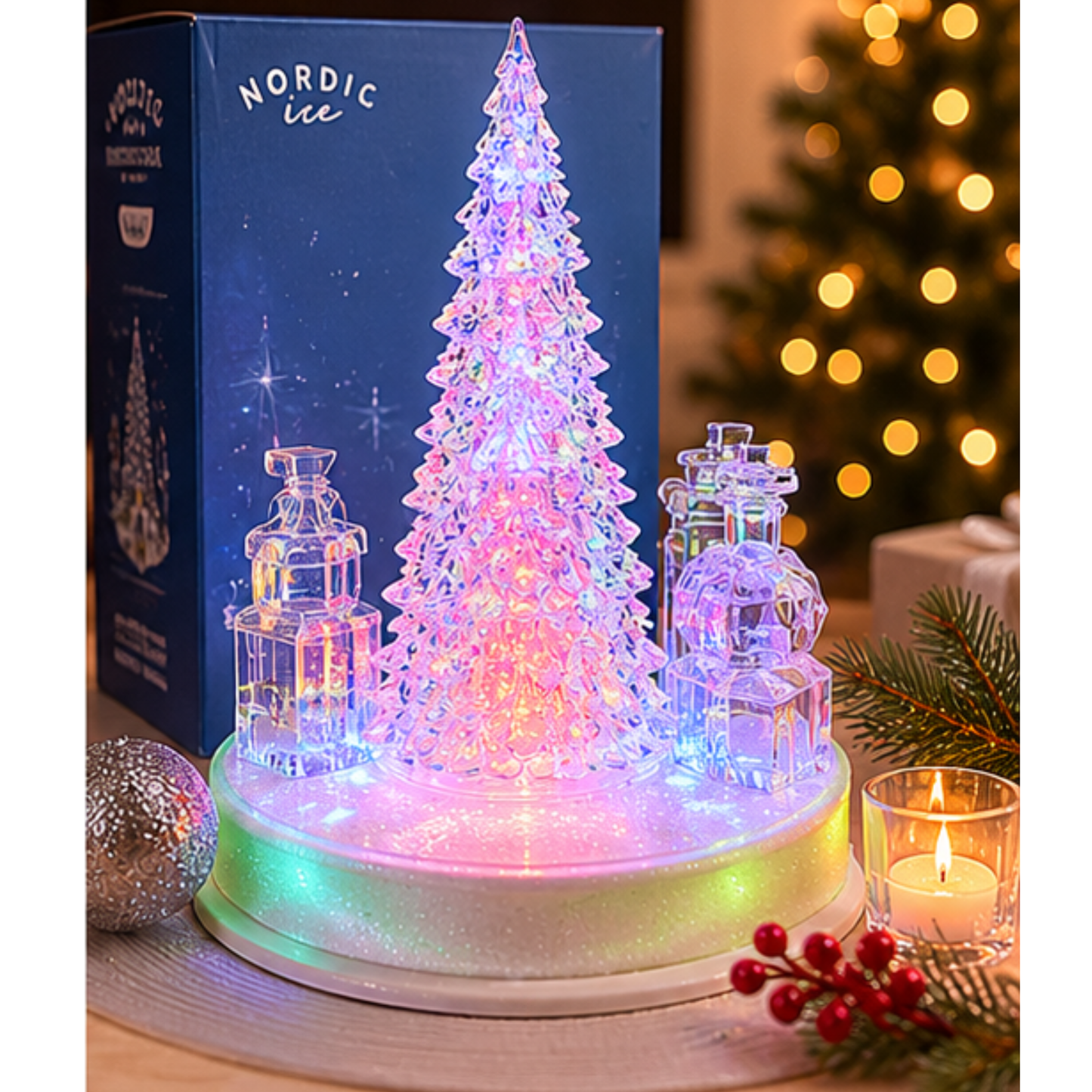 Magical Crystal Christmas Tree Light Globe With Music Party Perfetto